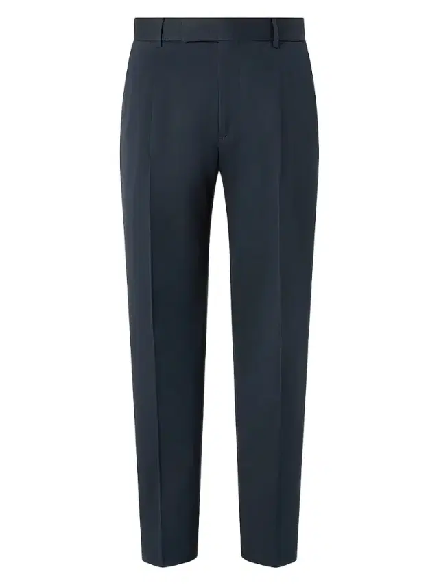 ZEGNA Men's Cotton and Wool Pants - Navy Blue