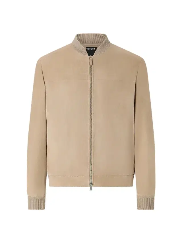 ZEGNA Men's Suede Bomber Jacket - Light Taupe