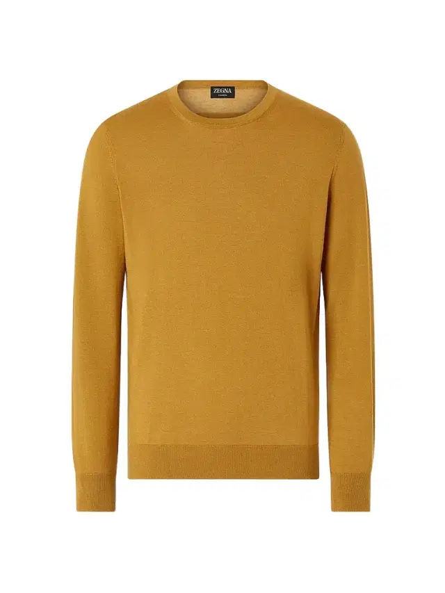 ZEGNA Men's Cashseta Crewneck Sweater - Yellow