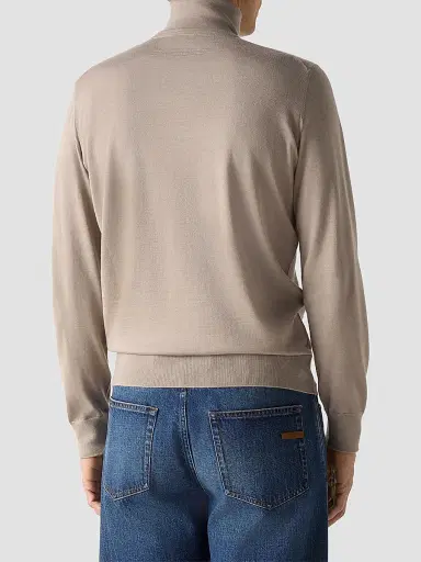 ZEGNA Men's Cashseta Turtleneck Sweater - Light Taupe | Thumbnail 4