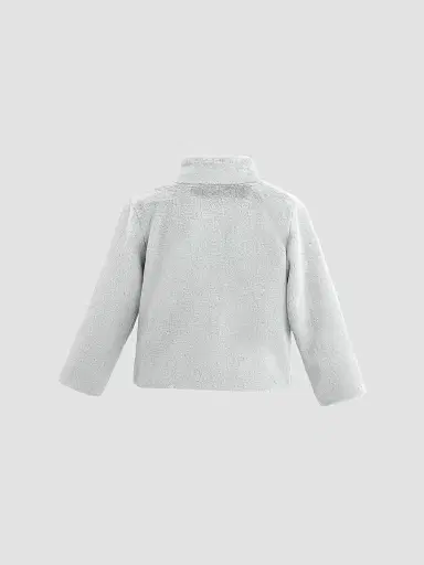 Tulleen Little Girl's Plush Asymmetrical Coat - Grey | Thumbnail 2