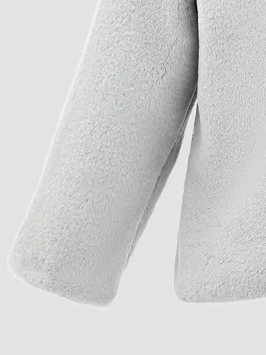 Tulleen Little Girl's Plush Asymmetrical Coat - Grey | Thumbnail 4