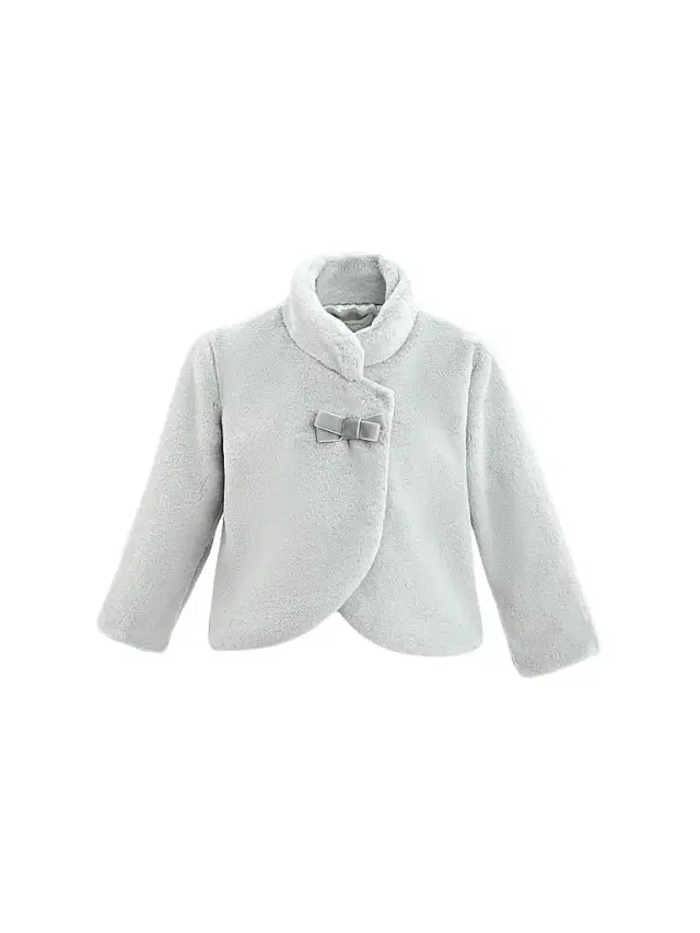 Tulleen Little Girl's Plush Asymmetrical Coat - Grey