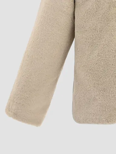 Tulleen Little Girl's Plush Asymmetrical Coat - Khaki | Thumbnail 2