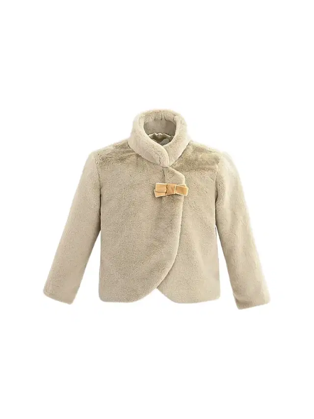Tulleen Little Girl's Plush Asymmetrical Coat - Khaki