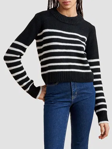 La Ligne Women's Mini Marin Sweater - Black Cream | Thumbnail 3