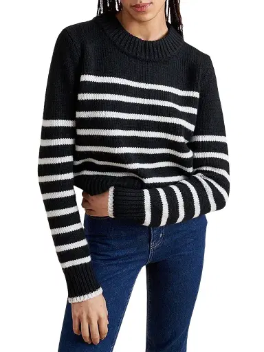 La Ligne Women's Mini Marin Sweater - Black Cream | Thumbnail 1