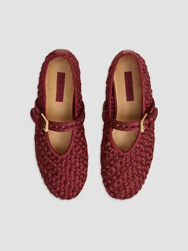 Naghedi Women's Sydney Satin Mary Jane Flats - Garnet - Size 5 | Thumbnail 2 Naghedi Women's Sydney Satin Mary Jane Flats - Garnet - Size 5 | Thumbnail 2