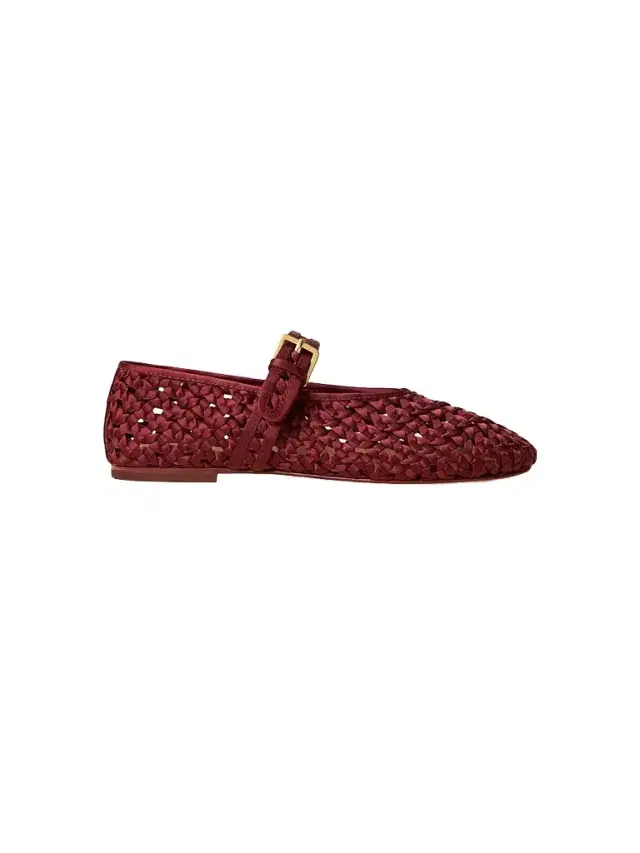 Women's Sydney Satin Mary Jane Flats - Garnet - Size 5