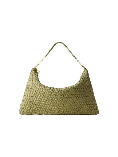 Naghedi Women's Porto  Half-Moon Shoulder Bag - Bottle Green | Thumbnail 1