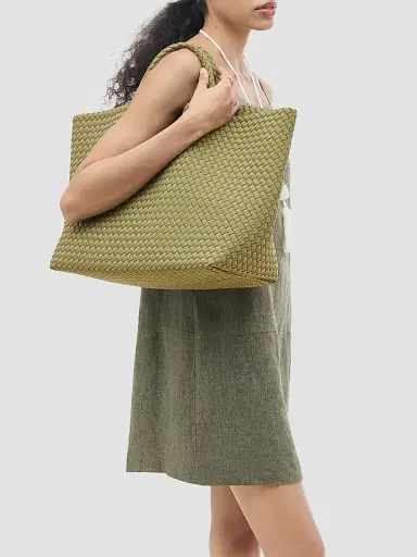 Naghedi Women's St. Barths  Tote Bag - Bottle Green | Thumbnail 3