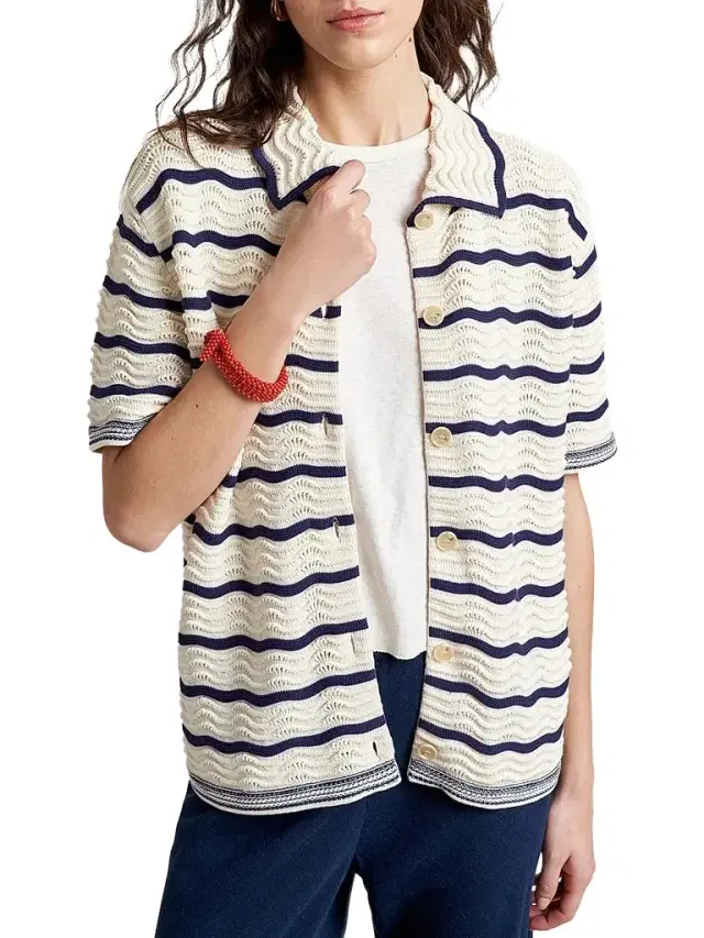 Women's Alex Shirt - Ecru Navy