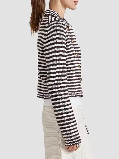 La Ligne Women's Stripe Cardigan - Chocolate | Thumbnail 2