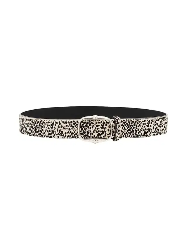 Isabel Marant Women's Holis Spotted Calf-Hair Belt - Chalk Black Silver