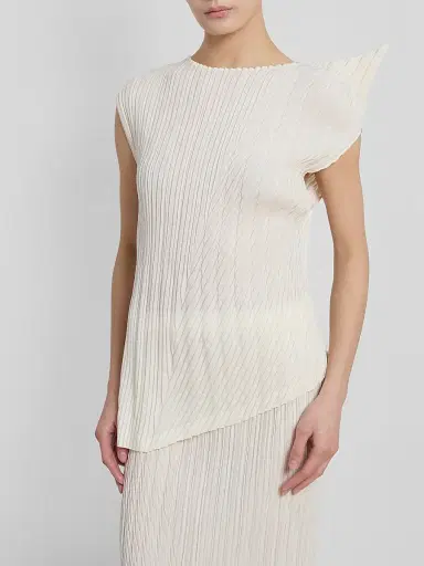 Issey Miyake Women's Unfurling Pleats Shirt - Off White - Size XS | Thumbnail 3