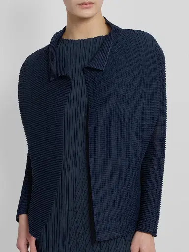 Issey Miyake Women's Wooly Pleats Cardigan - Dark Navy - Size XS | Thumbnail 3