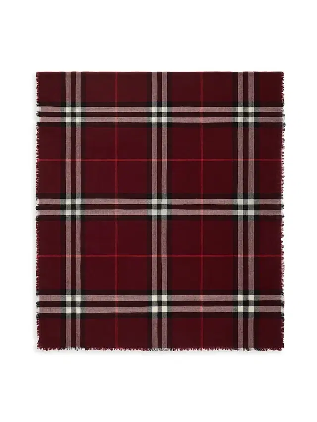Burberry Women's Check Wool Scarf - Oxblood