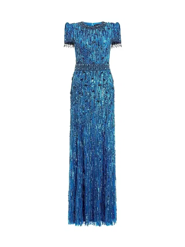 Jenny Packham Women's Roxy Embellished Fringe Column Gown - Capri