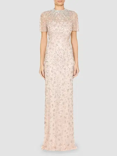 Jenny Packham Women's Orchid Embellished Tulle Column Gown - Sugar | Thumbnail 2