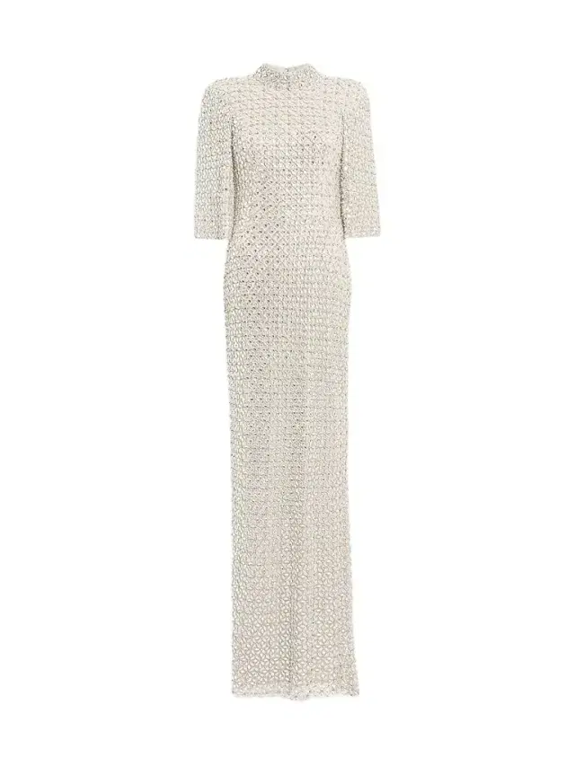 Jenny Packham Women's Sedona Embellished Split-Sleeve Column Gown - Mink