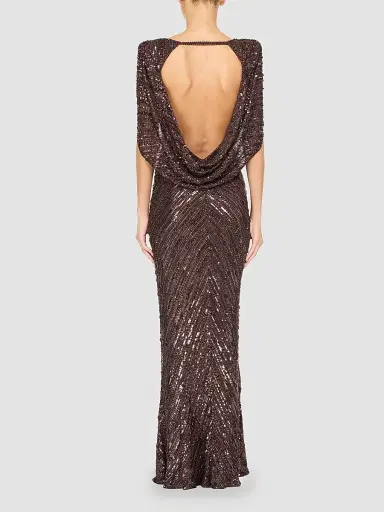 Jenny Packham Women's Sakari Sequined Cape Gown | Thumbnail 3 Jenny Packham Women's Sakari Sequined Cape Gown | Thumbnail 3