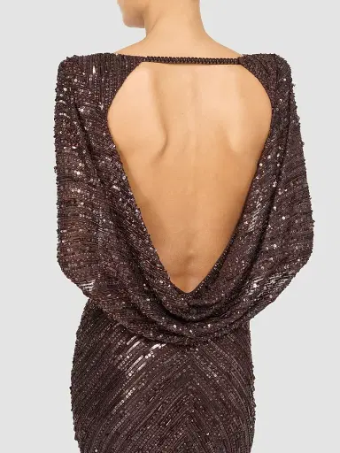 Jenny Packham Women's Sakari Sequined Cape Gown | Thumbnail 5 Jenny Packham Women's Sakari Sequined Cape Gown | Thumbnail 5