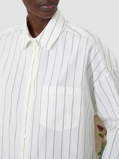 Weekend Max Mara Women's Cotton Shirt with a Contrasting Back | Thumbnail 6 Weekend Max Mara Women's Cotton Shirt with a Contrasting Back | Thumbnail 6