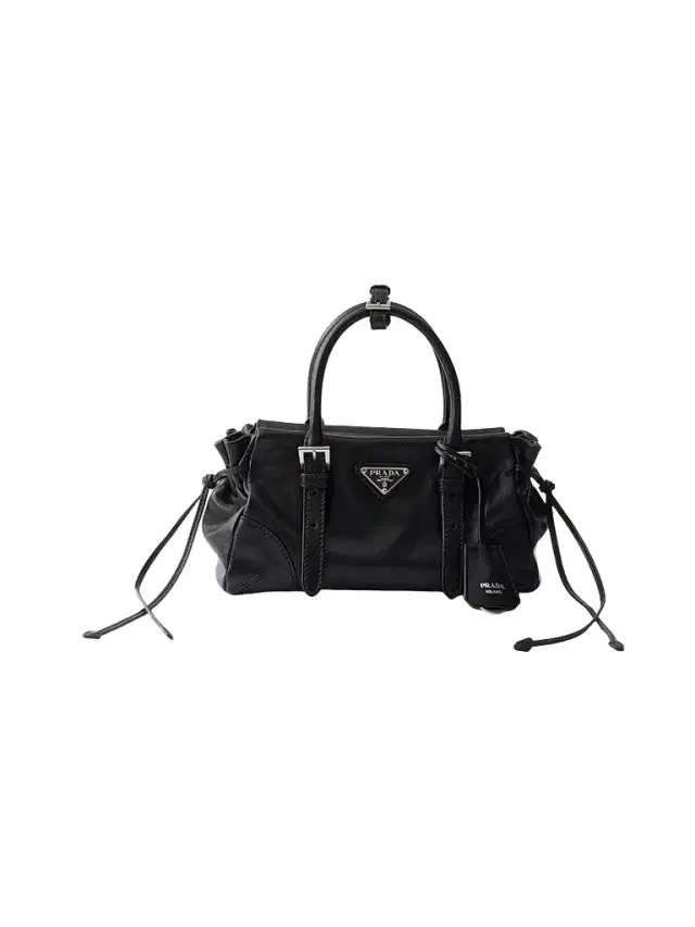 Prada Women's Karin  Leather Top Handle Bag - Black