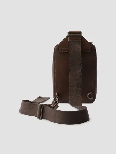Prada Men's Brique Antiqued Leather Bag - Brown | Thumbnail 5