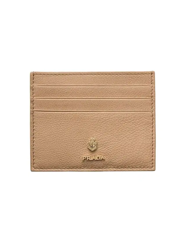 Prada Women's Leather Card Holder - Beige Khaki