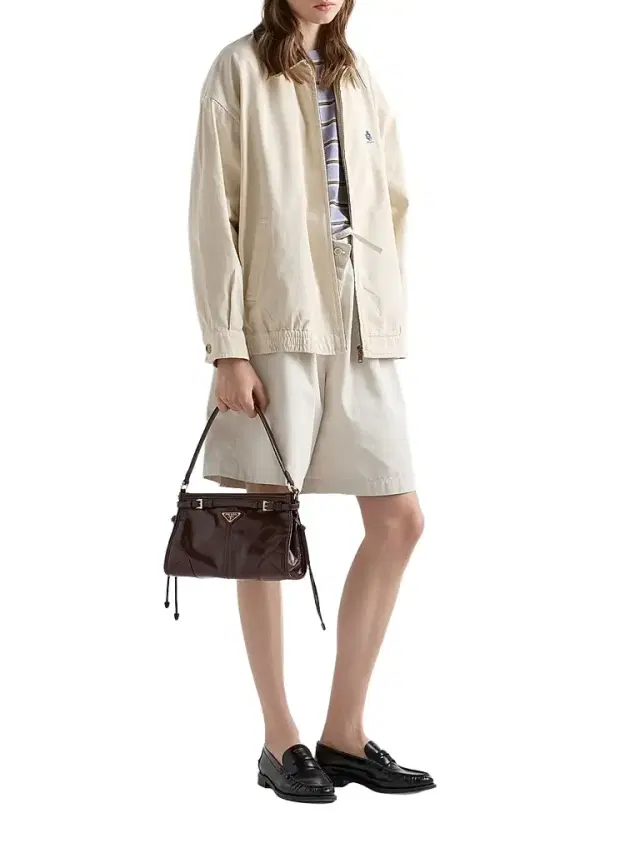 Prada Women's Bonnie  Leather Top Handle Bag - Dark Brown