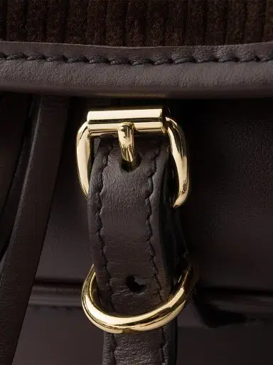 Prada Women's Corsaire Corduroy and Leather Mini Shoulder Bag - Brown | Thumbnail 6
