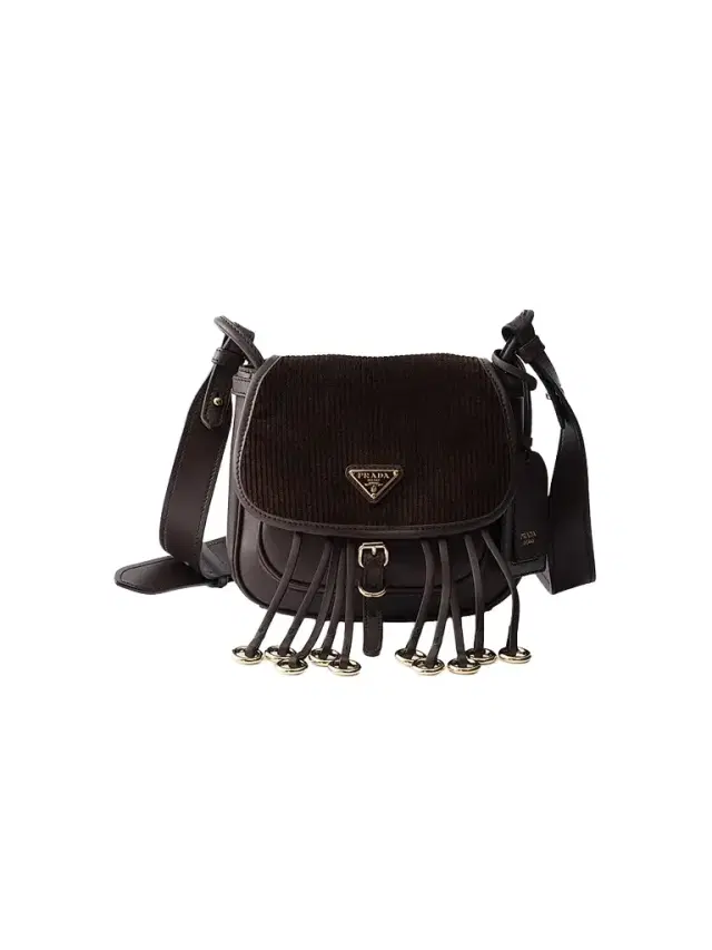 Prada Women's Corsaire Corduroy and Leather Mini Shoulder Bag - Brown