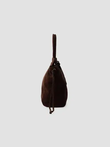 Prada Women's Carry Medium Suede Tote Bag - Brown | Thumbnail 4