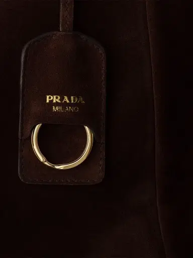 Prada Women's Carry Medium Suede Tote Bag - Brown | Thumbnail 6