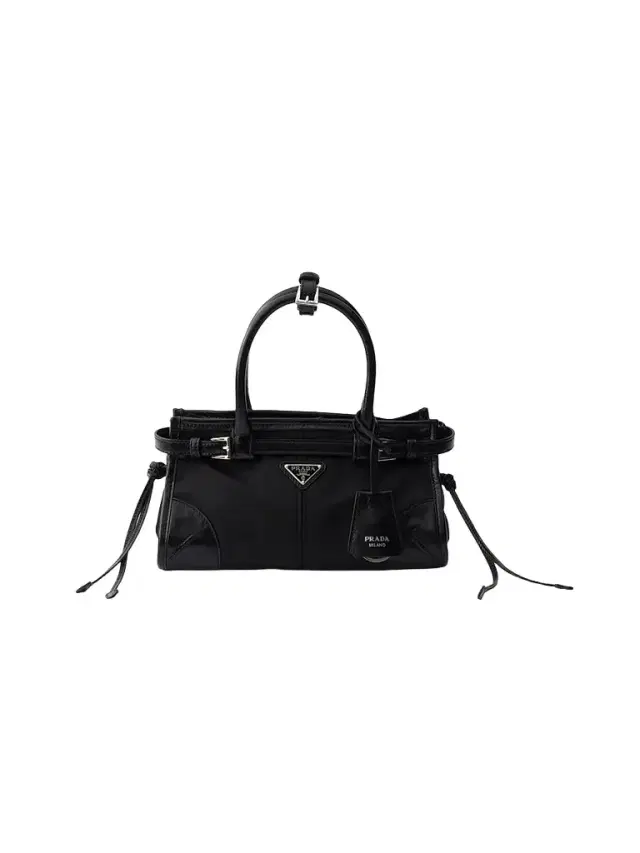 Prada Women's Bonnie Re-Nylon and Leather Top Handle Bag - Black