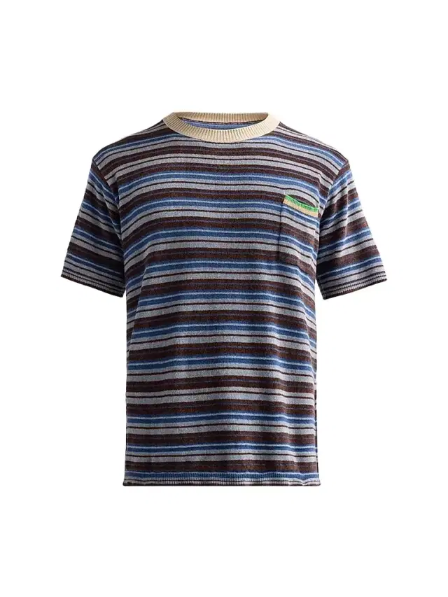 Maison Margiela Men's Striped Knit Crewneck T-Shirt - Multicolour