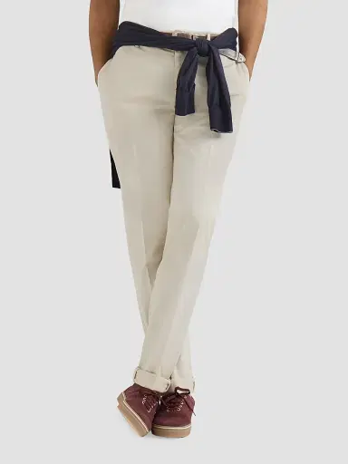 Brunello Cucinelli Men's Garment Dyed Italian Fit Trousers - Off White | Thumbnail 2 Brunello Cucinelli Men's Garment Dyed Italian Fit Trousers - Off White | Thumbnail 2