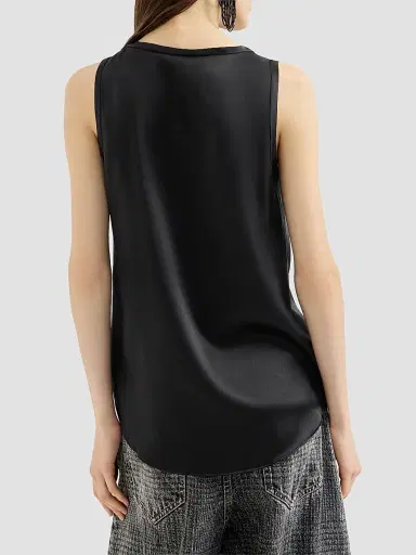 Brunello Cucinelli Women's Stretch Silk Satin Top - Black | Thumbnail 3 Brunello Cucinelli Women's Stretch Silk Satin Top - Black | Thumbnail 3