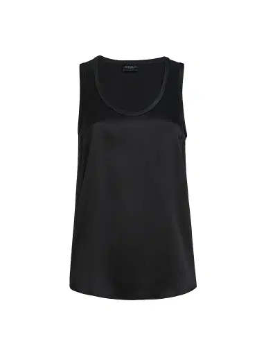 Brunello Cucinelli Women's Stretch Silk Satin Top - Black | Thumbnail 1 Brunello Cucinelli Women's Stretch Silk Satin Top - Black | Thumbnail 1