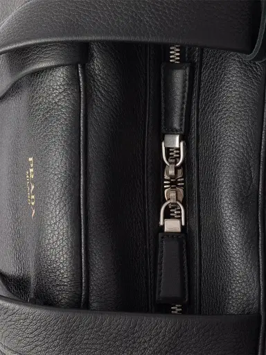 Prada Men's Leather Duffel Bag - Black | Thumbnail 7