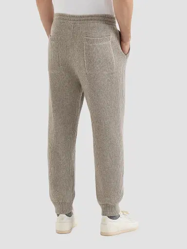 Brunello Cucinelli Men's Cashmere English Rib Knit Joggers - Stone Grey - Size XS | Thumbnail 4 Brunello Cucinelli Men's Cashmere English Rib Knit Joggers - Stone Grey - Size XS | Thumbnail 4