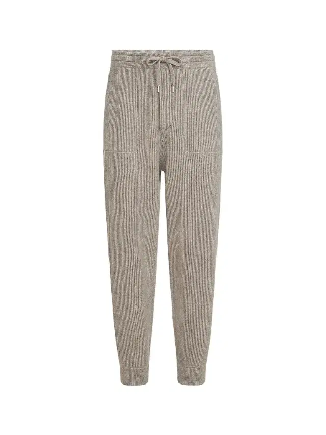 Brunello Cucinelli Men's Cashmere English Rib Knit Joggers - Stone Grey - Size XS