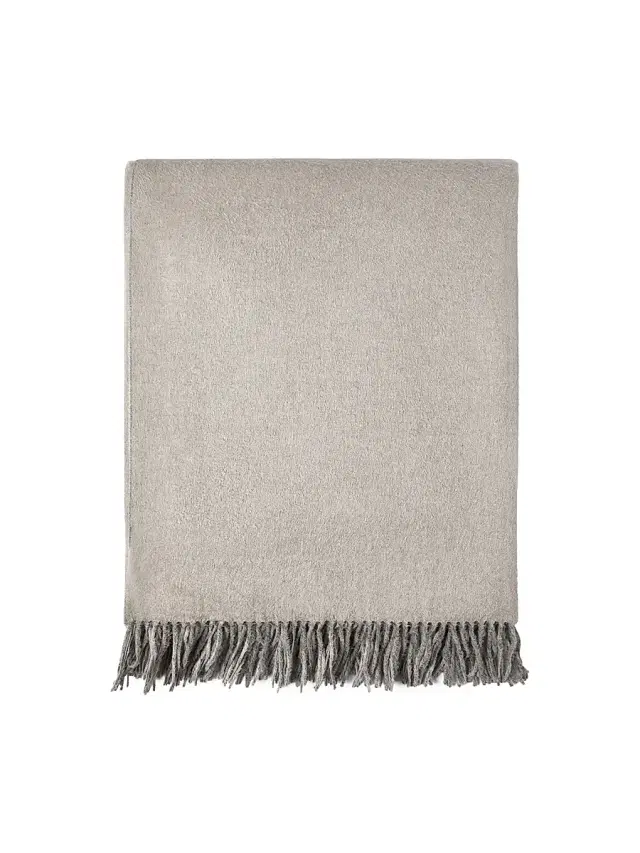 Brunello Cucinelli Silk Double Cloth Throw with Fringe - Buff