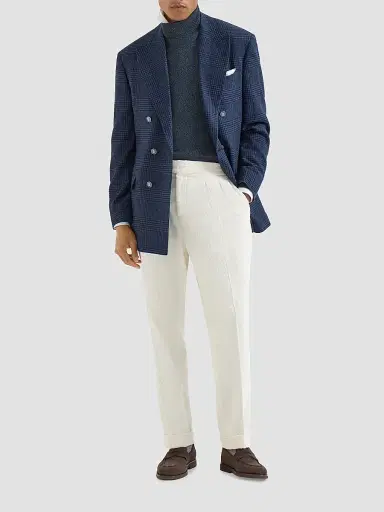 Brunello Cucinelli Men's Mouliné Cashmere Turtleneck Sweater - Denim | Thumbnail 6