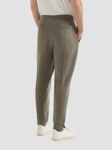 Brunello Cucinelli Men's Cashmere Double Knit Trousers with Crête Detail | Thumbnail 4 Brunello Cucinelli Men's Cashmere Double Knit Trousers with Crête Detail | Thumbnail 4