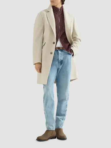 Brunello Cucinelli Men's Cashmere Vanisé English Rib High-Neck Cardigan with Zipper - Burgundy - Size 50 | Thumbnail 6 Brunello Cucinelli Men's Cashmere Vanisé English Rib High-Neck Cardigan with Zipper - Burgundy - Size 50 | Thumbnail 6