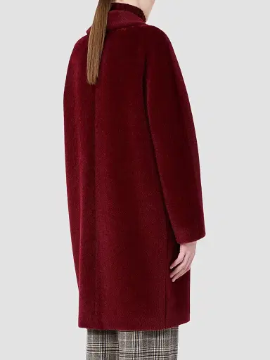 Max Mara Women's Alpaca and Wool Midi Coat - Bordeaux - Size 16 | Thumbnail 4 Max Mara Women's Alpaca and Wool Midi Coat - Bordeaux - Size 16 | Thumbnail 4