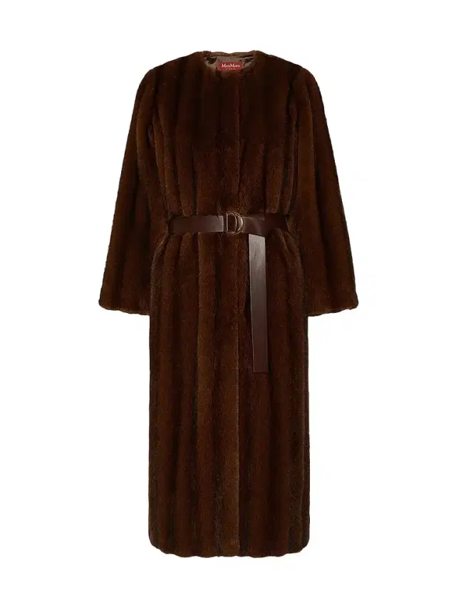 Max Mara Women's Fluffy Textured Long Coat - Hazelnut Brown