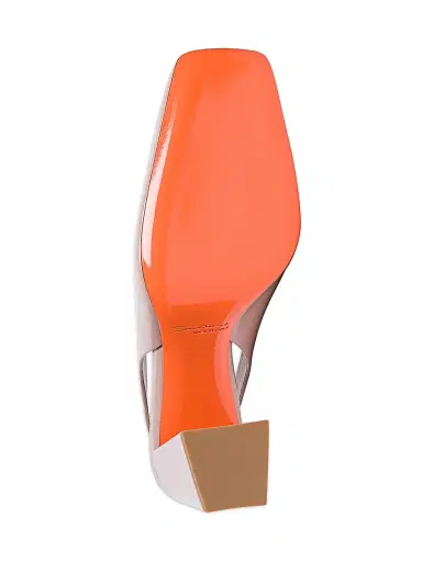 Santoni Women's Patent Leather Block-Heel Pumps - Light Pink | Thumbnail 6